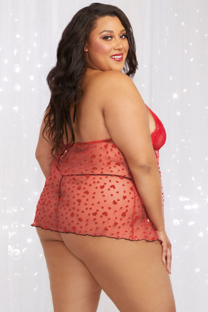 Plus Size Key To My Heart Babydoll