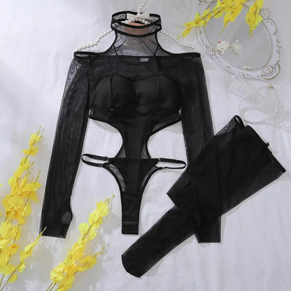 Naomi Desire Bodysuit | Sheer Mesh One-piece Lingerie Lacy Bliss