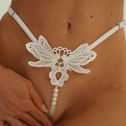 Lacy Bliss™ Sexy Double Pearl G Thong Hemiras Lingeries
