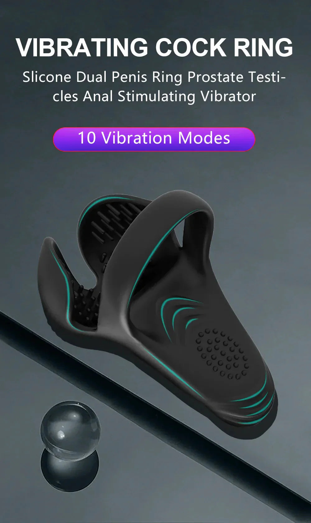 💥2025 NEW Penis Ring with Prostate and Ball Vibrator for Stronger Erections Nighty