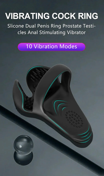 💥2025 NEW Penis Ring with Prostate and Ball Vibrator for Stronger Erections Nighty