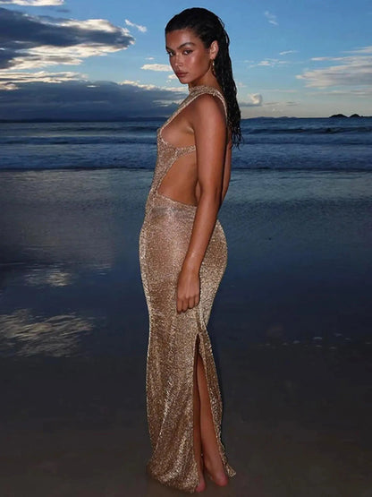 Lacy Bliss™ Sparkle Glitter Bodycon Maxi Dress Lacy Bliss Dress