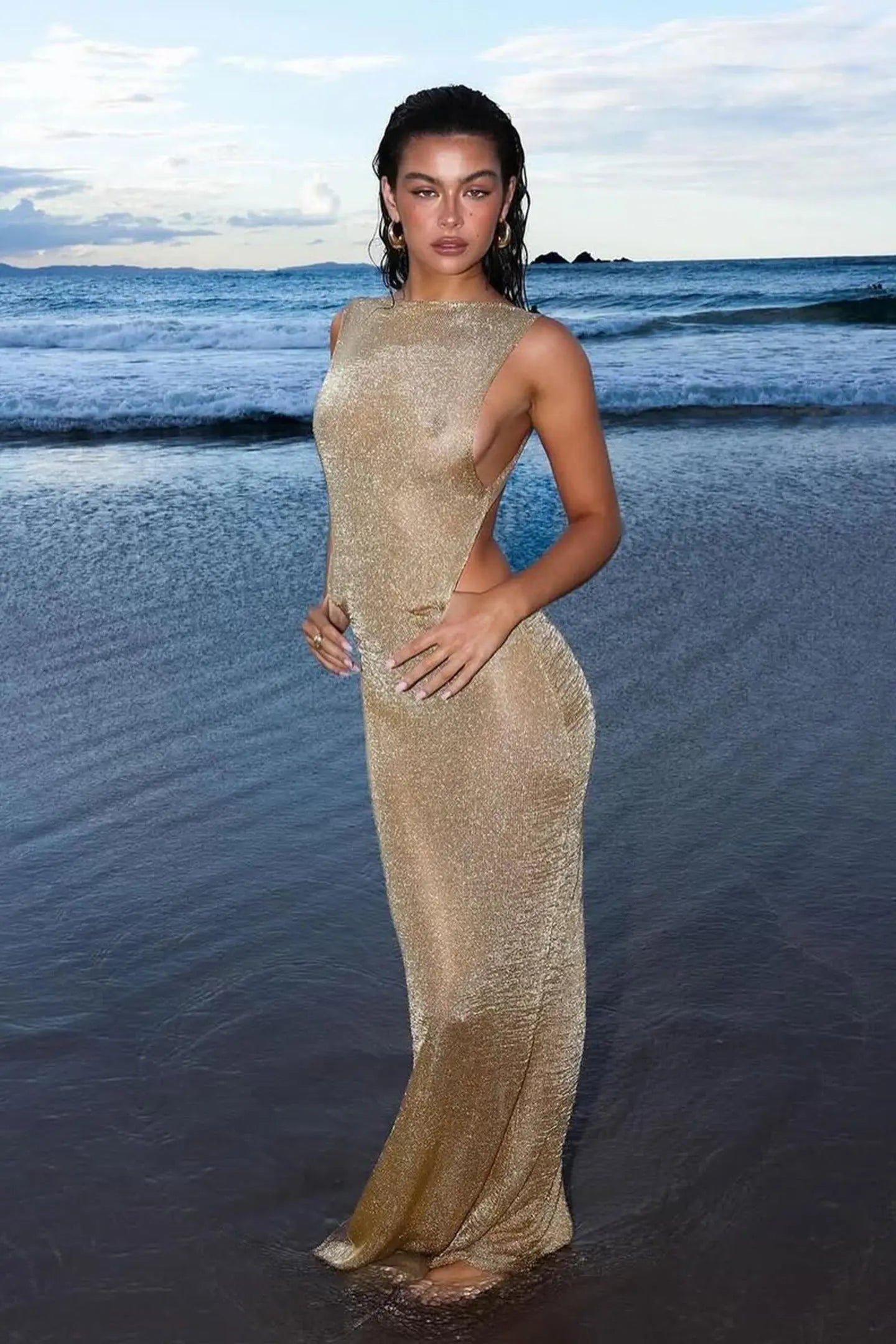 Lacy Bliss™ Sparkle Glitter Bodycon Maxi Dress Lacy Bliss Dress