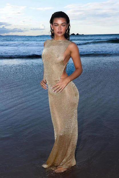 Lacy Bliss™ Sparkle Glitter Bodycon Maxi Dress Lacy Bliss Dress