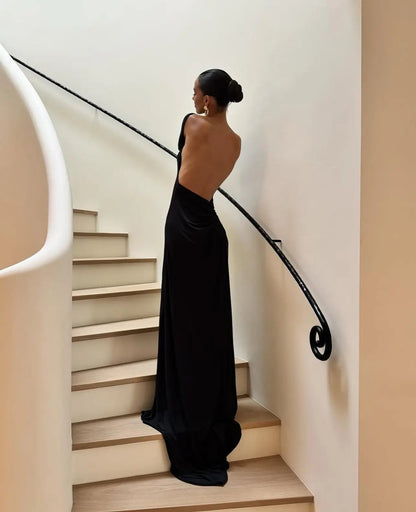 Sheer Backless Dress Lacy Bliss