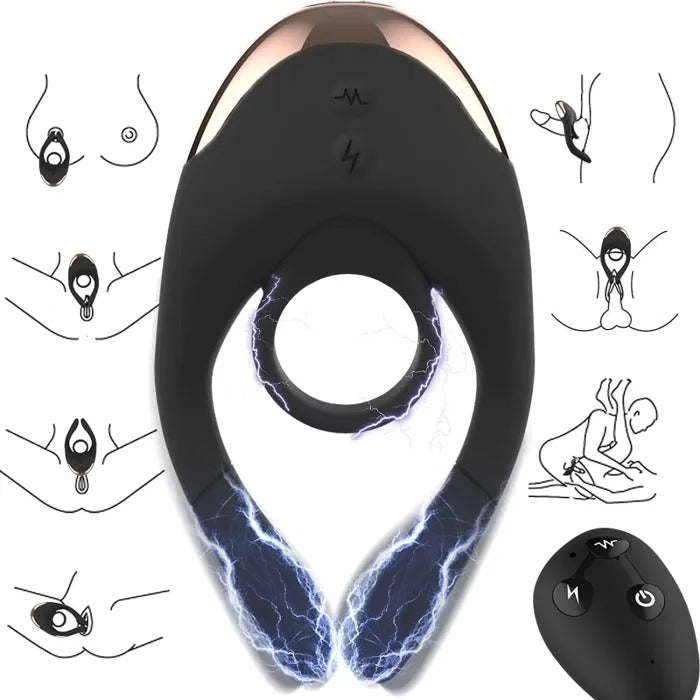 💥2025 New Shock Cock Ring- 4 in 1 Couple Toy Penis Ring Nighty