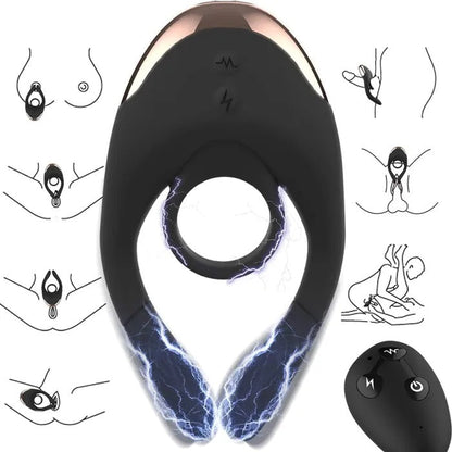 💥2025 New Shock Cock Ring- 4 in 1 Couple Toy Penis Ring Nighty