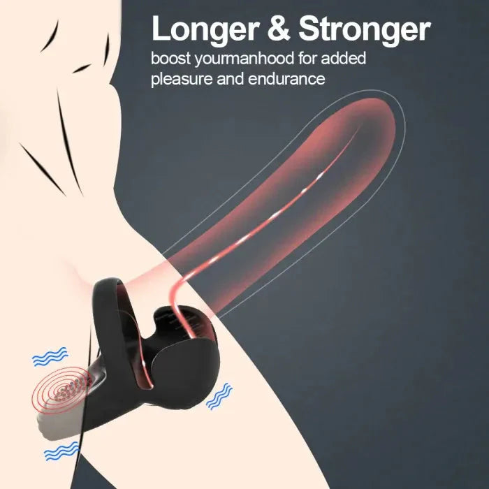 💥2025 NEW Penis Ring with Prostate and Ball Vibrator for Stronger Erections Nighty