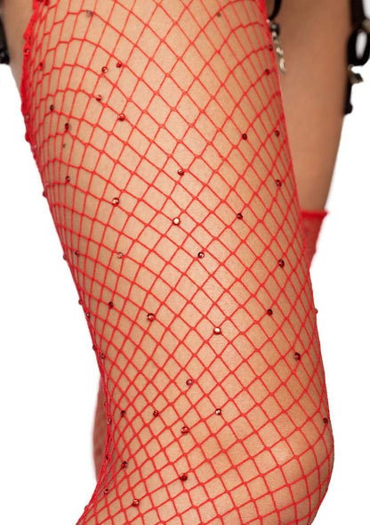 Lacy Bliss™ Rhinestone Fishnet Stockings Leg Avenue Hosiery