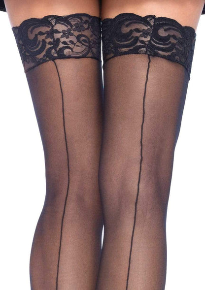 Lacy Bliss™ Sheer Backseam Stockings with Lace Top Leg Avenue Hosiery