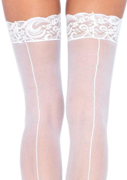 Lacy Bliss™ Sheer Backseam Stockings with Lace Top Leg Avenue Hosiery