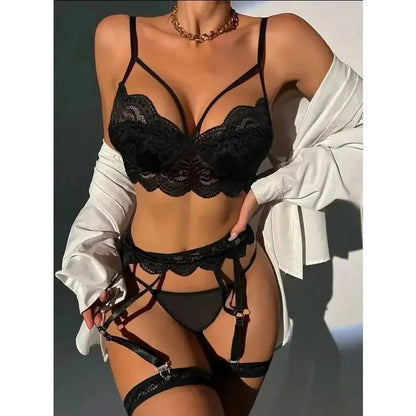 Chérie Lace Set | Chic Sheer French Backless Lacy Bliss