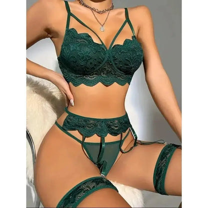 Chérie Lace Set | Chic Sheer French Backless Lacy Bliss