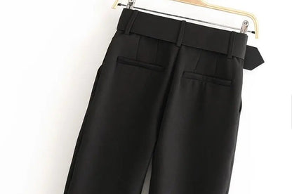 Office Lady Suit Pants with Belt Lacy0301Goth
