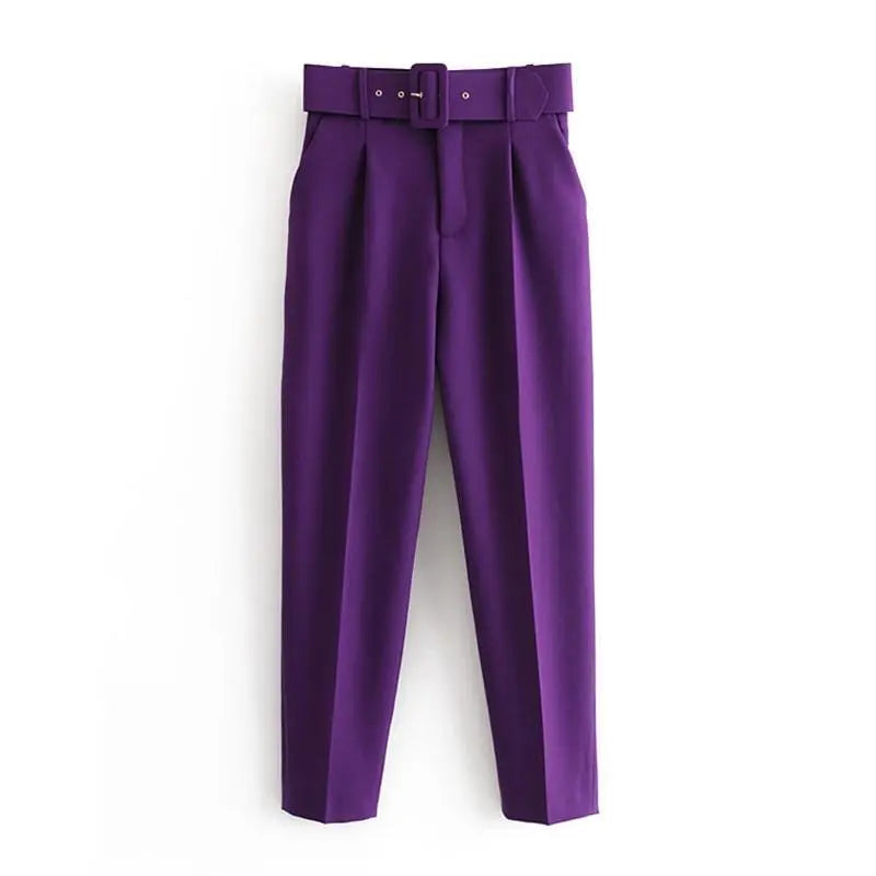 Office Lady Suit Pants with Belt Lacy0301Goth