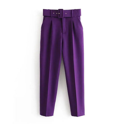 Office Lady Suit Pants with Belt Lacy0301Goth