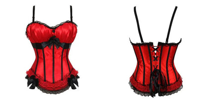 Enchanting Embrace Corset - Red LORETTA LACE LINGERIE OVERBUST CORSET