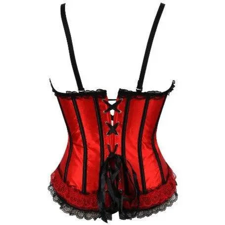 Enchanting Embrace Corset - Red LORETTA LACE LINGERIE OVERBUST CORSET