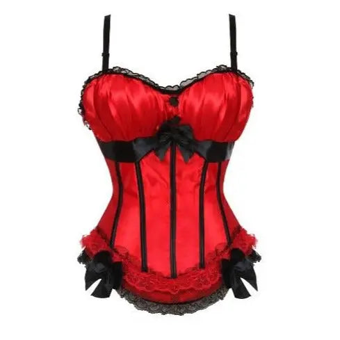 Enchanting Embrace Corset - Red LORETTA LACE LINGERIE OVERBUST CORSET