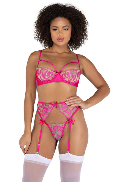 Pretty In Pink Floral Bra Set