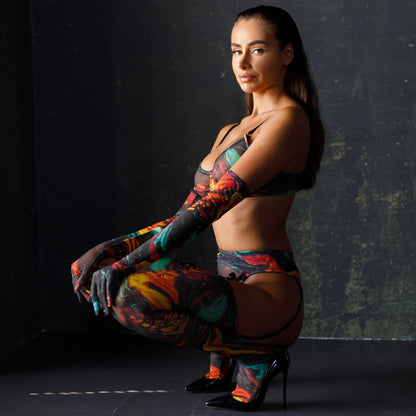 LaycyNighty™ Carla's Tie Dye Set Lacy Bliss0312 Lingerie Set