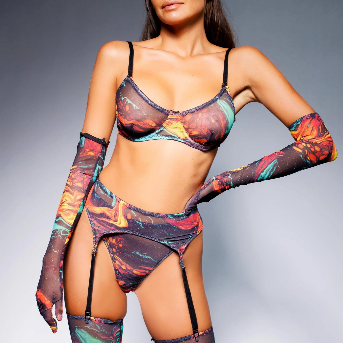 LaycyNighty™ Carla's Tie Dye Set Lacy Bliss0312 Lingerie Set